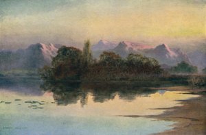 Coucher de soleil sur le lac Wular - Unbekannt Unbekannt